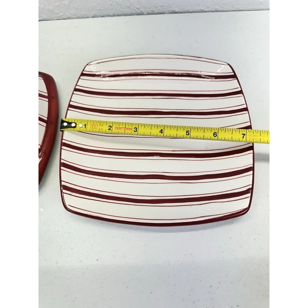 Yankee Candle Candy Cane Stripe Candle Shade Topper & Plate Set 2PCS